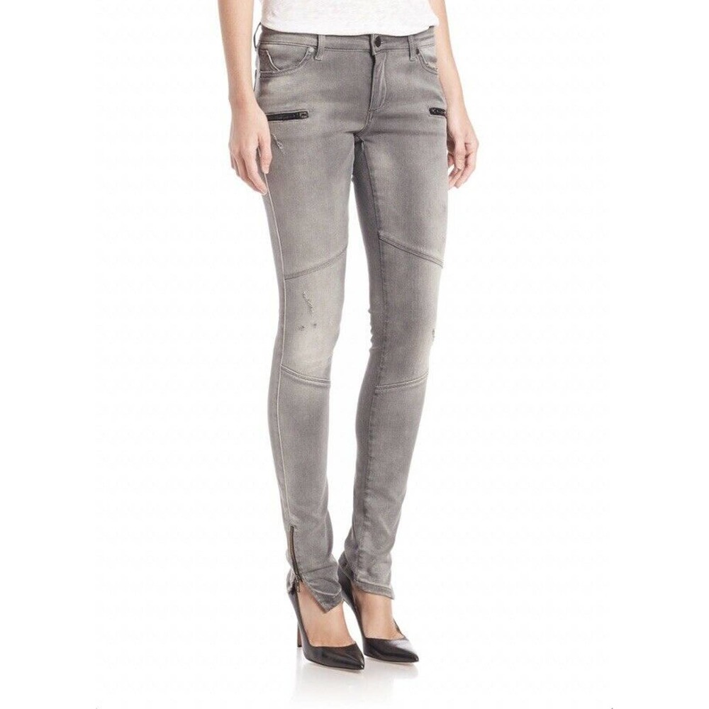 Superfine 28 Rebel Biker Zip Detail Skinny Jeans